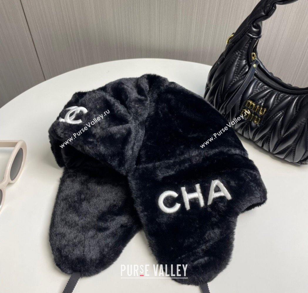 Chanel Snow Fur Chapka Hat Black 2025 0114 (MAO-250114097)