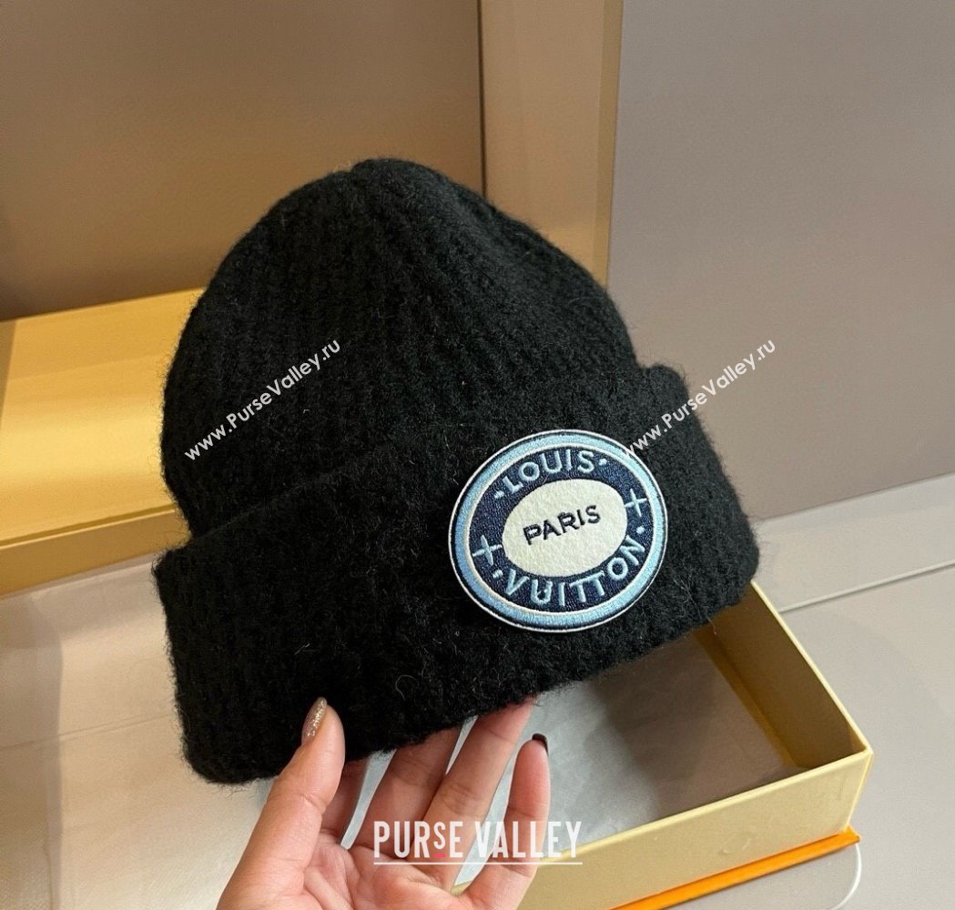 Louis Vuitton Knit Hat with Logo Patch Black 2025 0114 (XMN-250114101)
