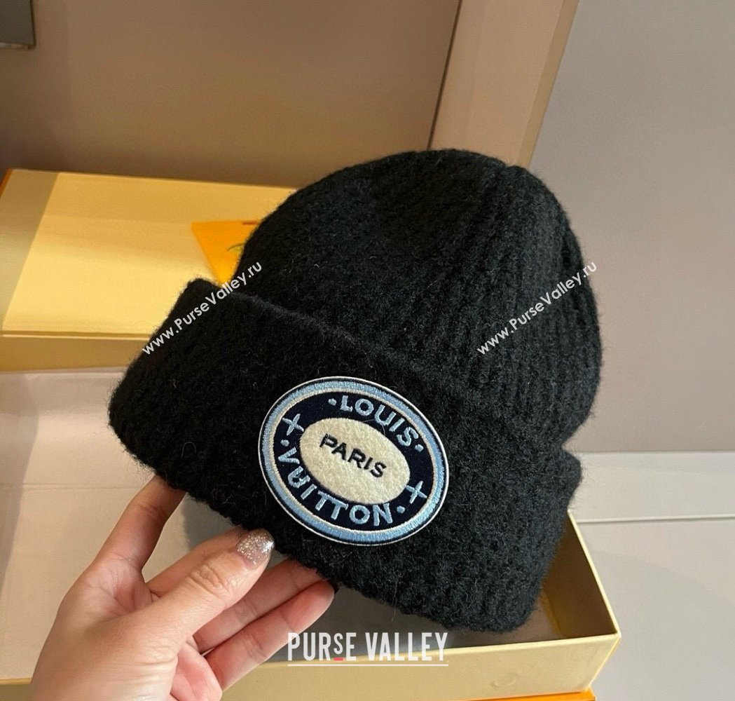 Louis Vuitton Knit Hat with Logo Patch Black 2025 0114 (XMN-250114101)