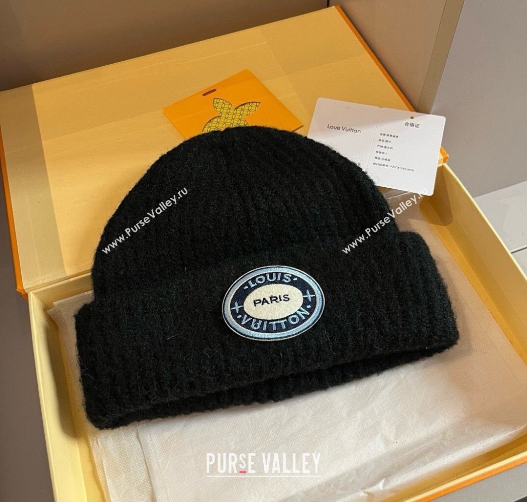 Louis Vuitton Knit Hat with Logo Patch Black 2025 0114 (XMN-250114101)