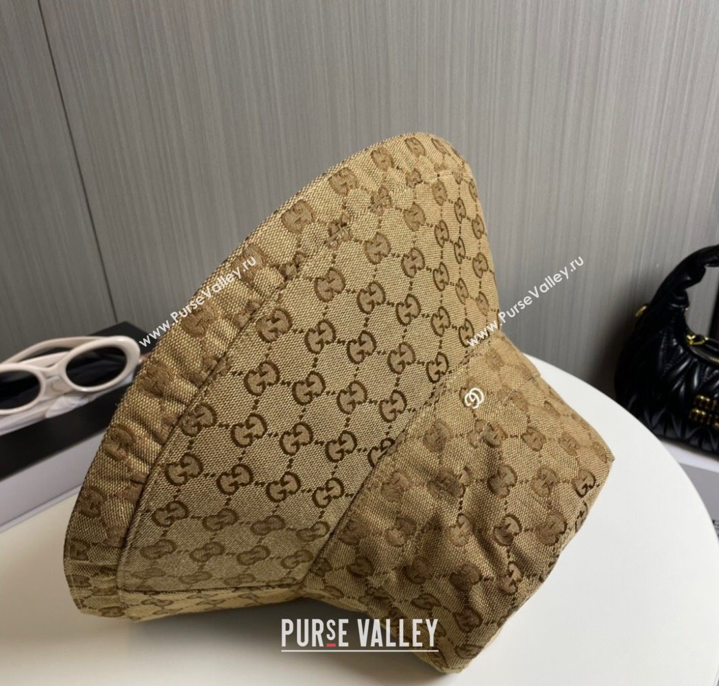 Gucci GG Canvas Wide Brim Bucket Hat Camel 2025 0115 (A-250115022)