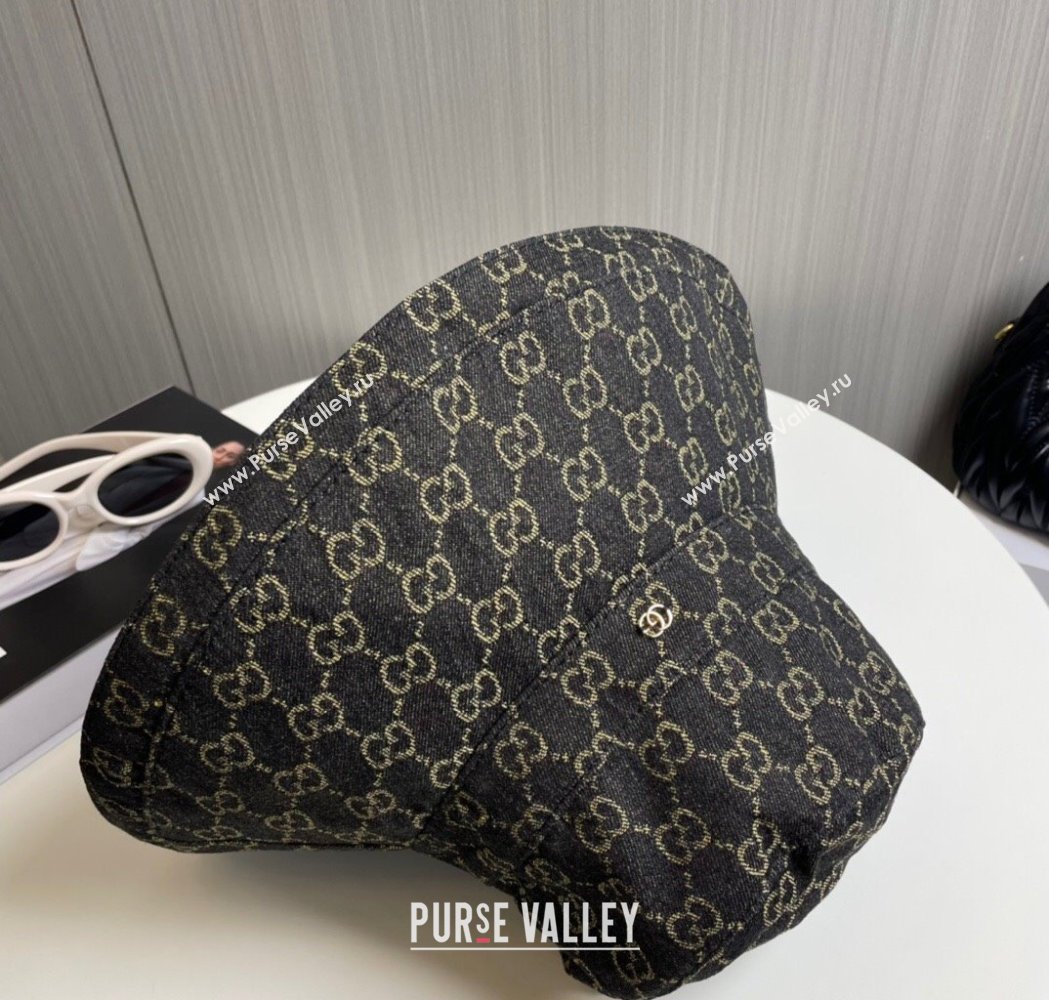 Gucci GG Denim Wide Brim Bucket Hat Black 2025 0115 (A-250115023)