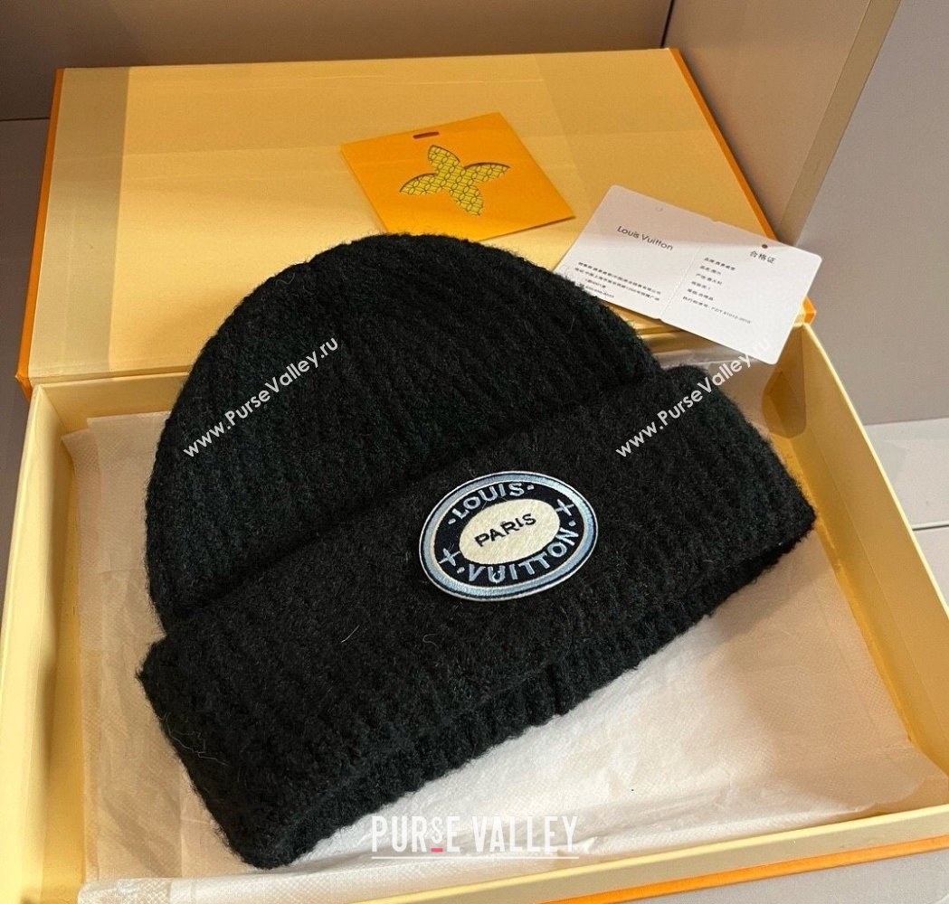 Louis Vuitton Knit Hat with Logo Patch Black 2025 0114 (XMN-250114101)
