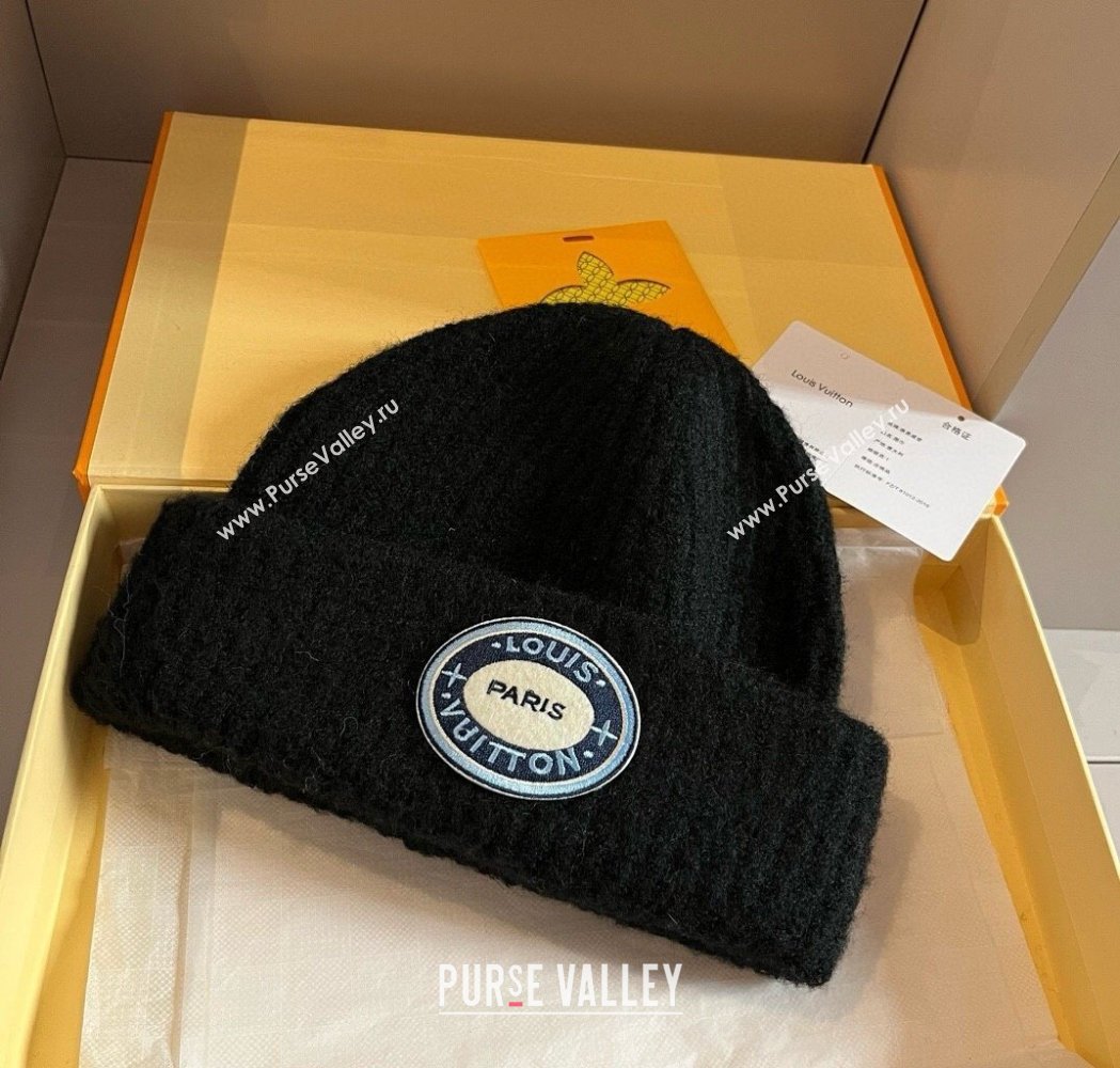 Louis Vuitton Knit Hat with Logo Patch Black 2025 0114 (XMN-250114101)