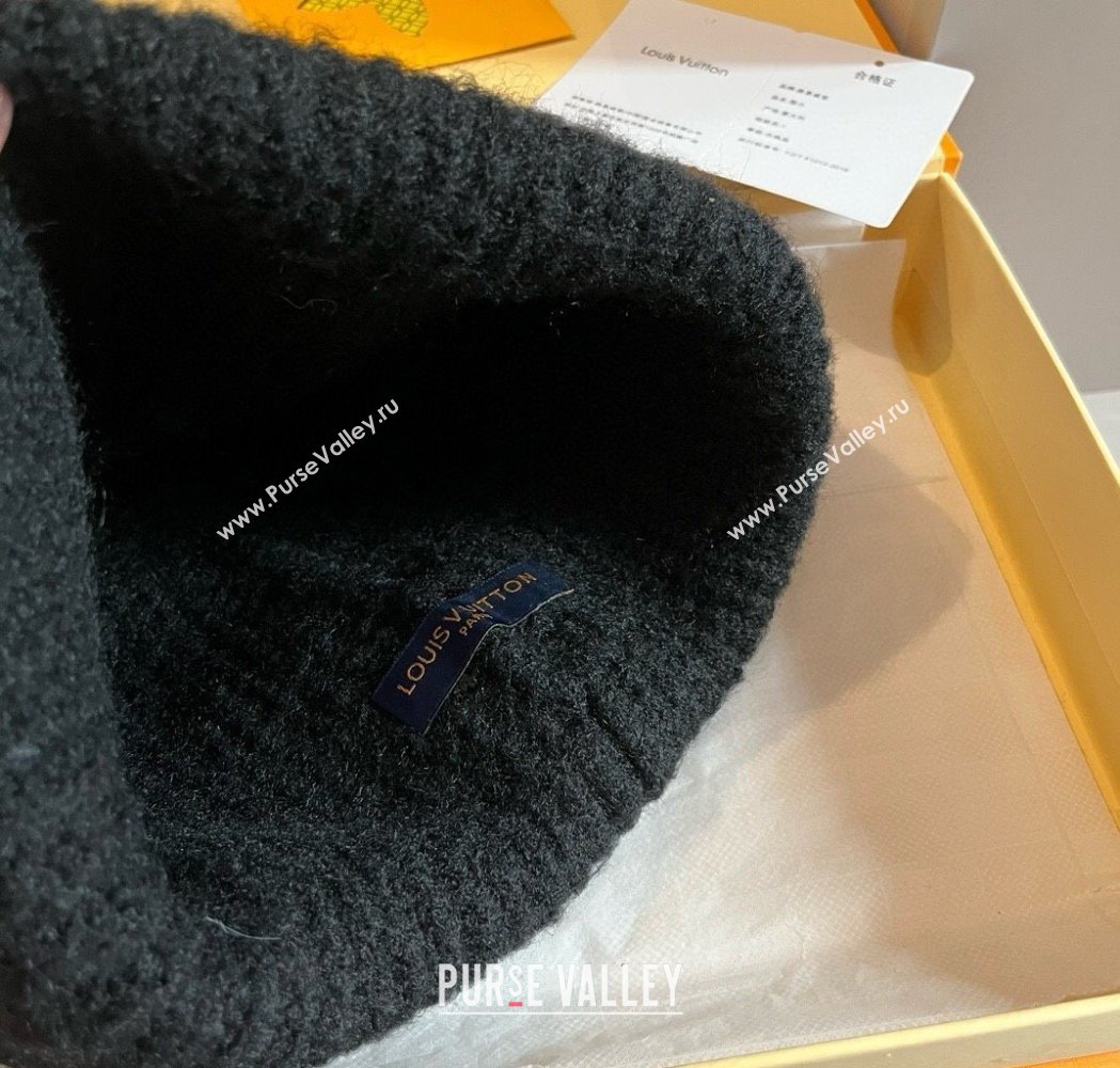 Louis Vuitton Knit Hat with Logo Patch Black 2025 0114 (XMN-250114101)
