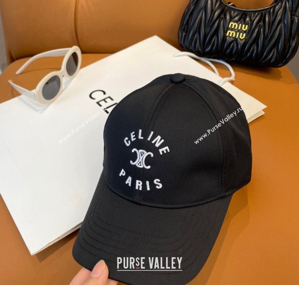 Celine Triomphe Logo Baseball Hat Black 2025 0115 (A-250115025)