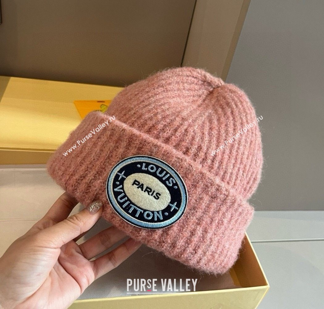 Louis Vuitton Knit Hat with Logo Patch Pink 2025 0114 (XMN-250114102)