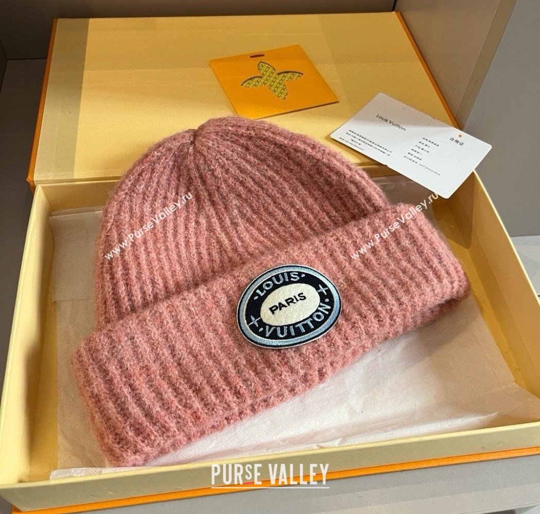 Louis Vuitton Knit Hat with Logo Patch Pink 2025 0114 (XMN-250114102)