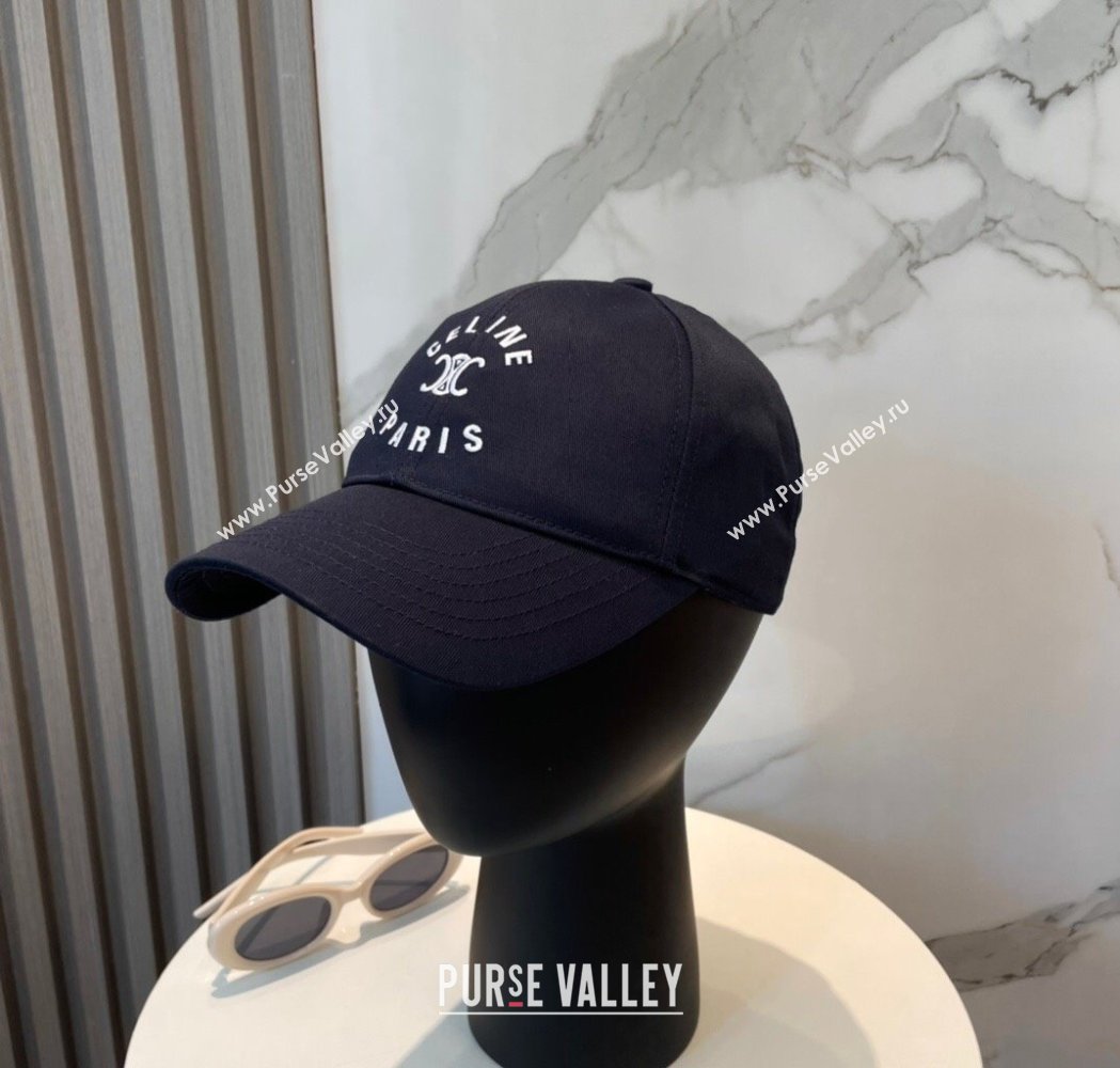 Celine Triomphe Logo Baseball Hat Dark Blue 2025 0115 (A-250115029)