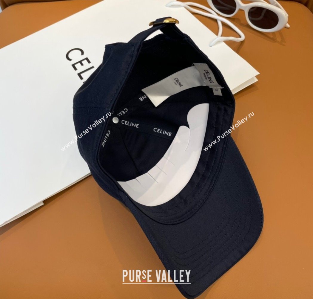 Celine Triomphe Logo Baseball Hat Dark Blue 2025 0115 (A-250115029)