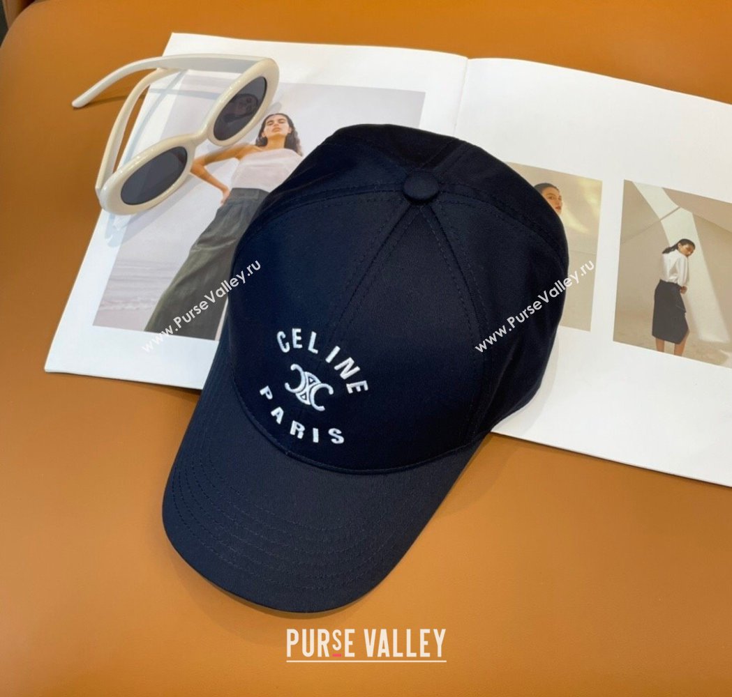Celine Triomphe Logo Baseball Hat Dark Blue 2025 0115 (A-250115029)