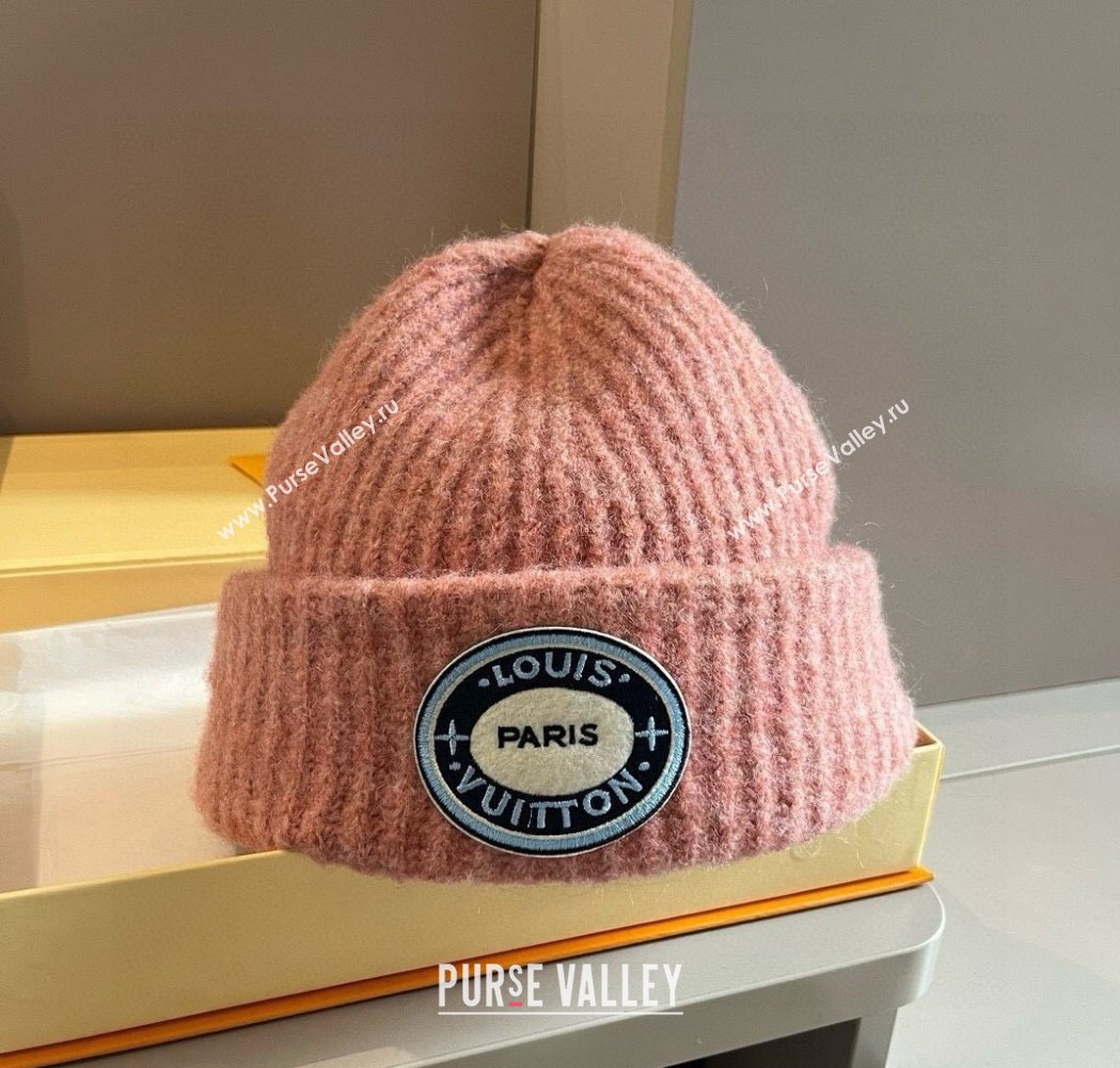 Louis Vuitton Knit Hat with Logo Patch Pink 2025 0114 (XMN-250114102)