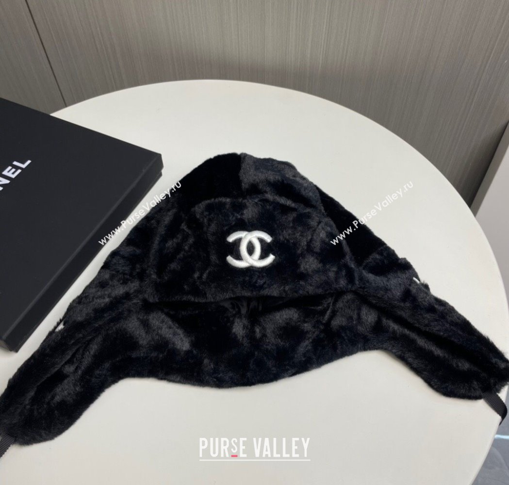 Chanel Snow Fur Chapka Hat Black 2025 0114 (MAO-250114097)