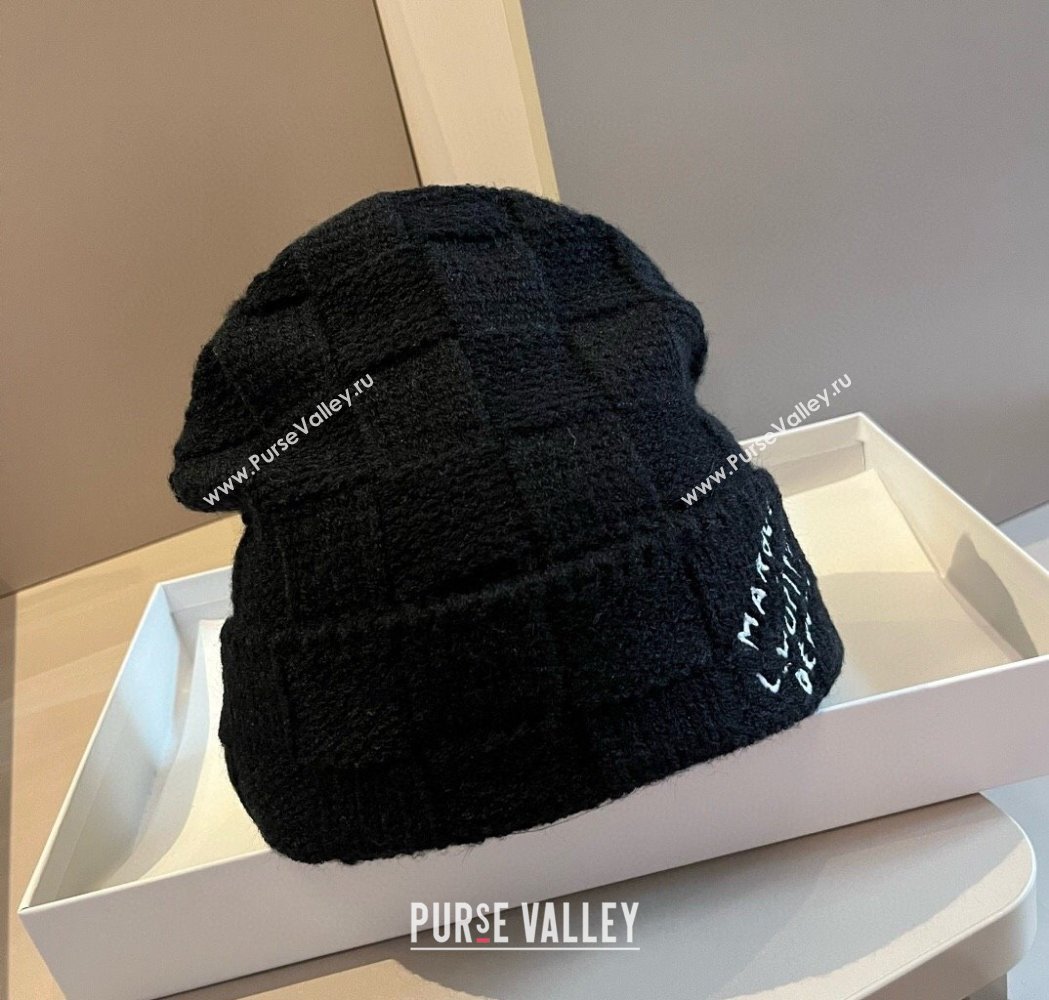 Louis Vuitton Damier Knit Hat Black 2025 0114 (XMN-250114104)