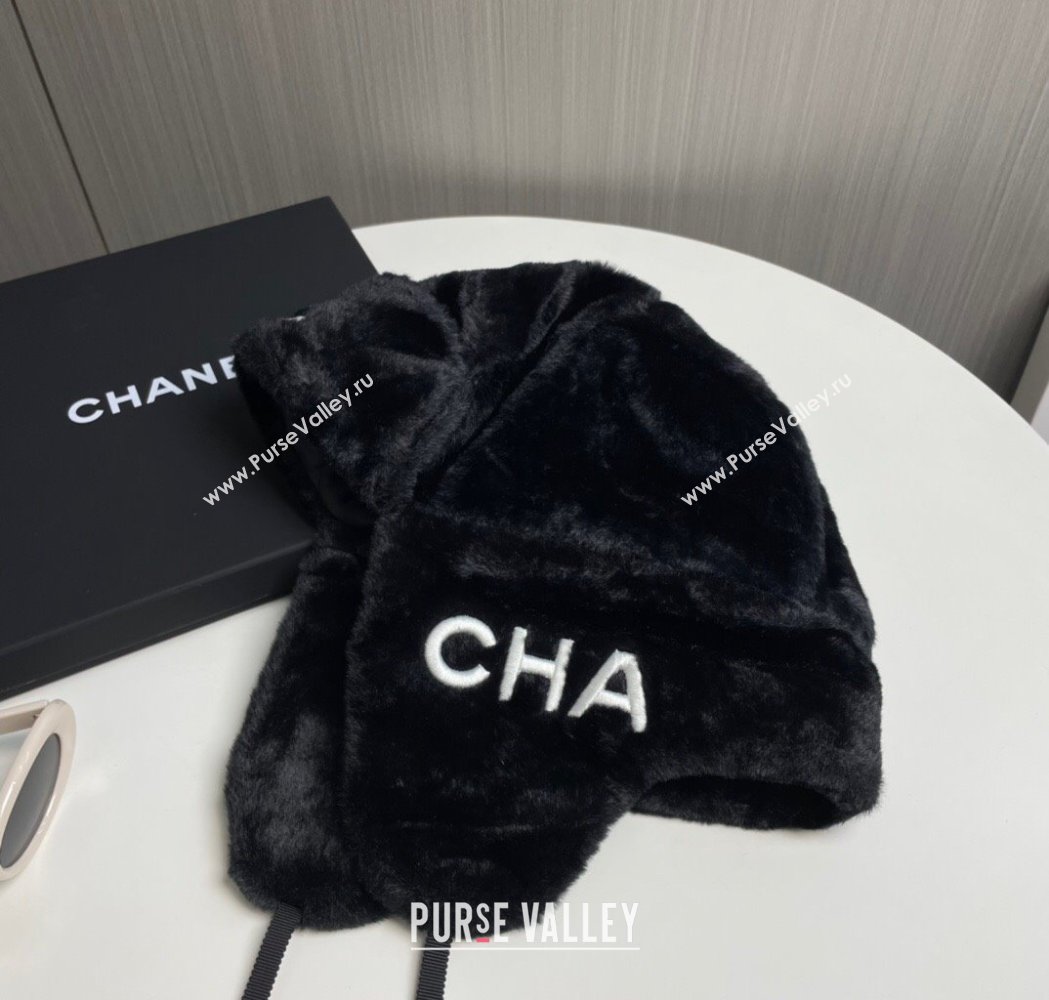 Chanel Snow Fur Chapka Hat Black 2025 0114 (MAO-250114097)