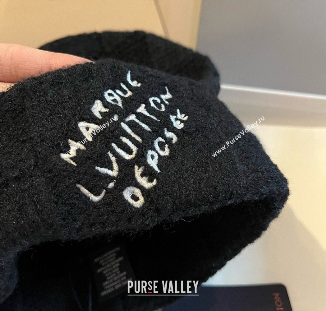 Louis Vuitton Damier Knit Hat Black 2025 0114 (XMN-250114104)