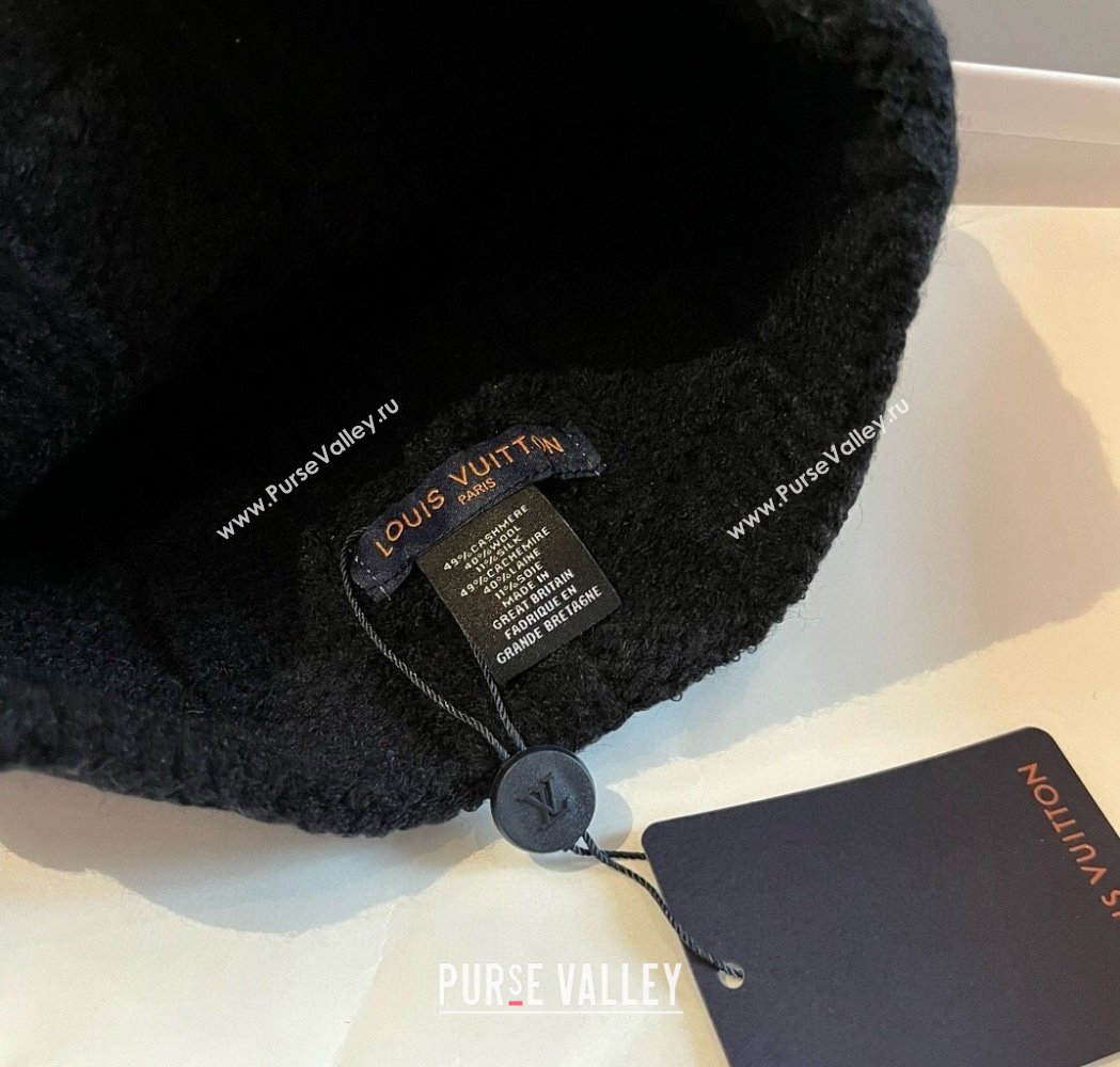 Louis Vuitton Damier Knit Hat Black 2025 0114 (XMN-250114104)