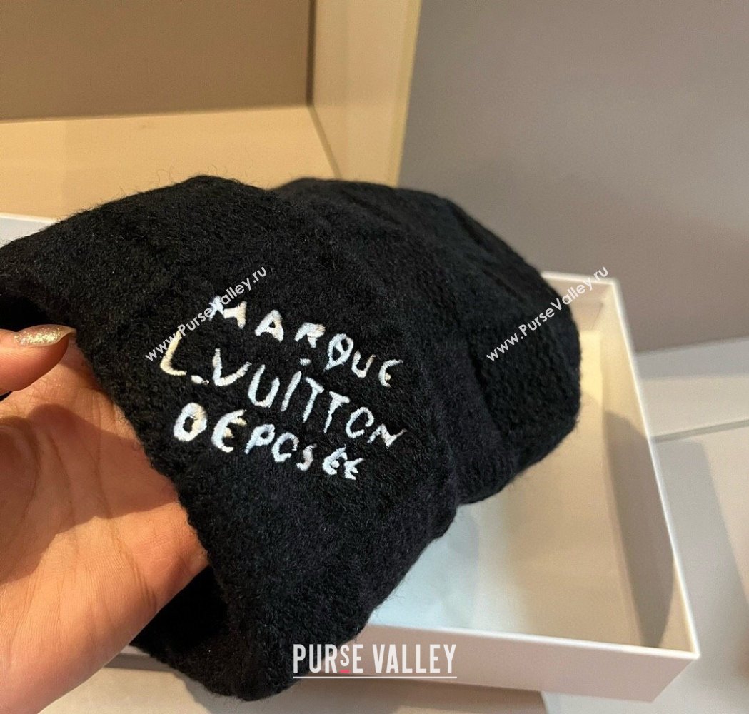 Louis Vuitton Damier Knit Hat Black 2025 0114 (XMN-250114104)