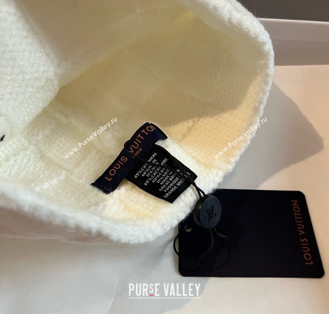 Louis Vuitton Damier Knit Hat White 2025 0114 (XMN-250114105)