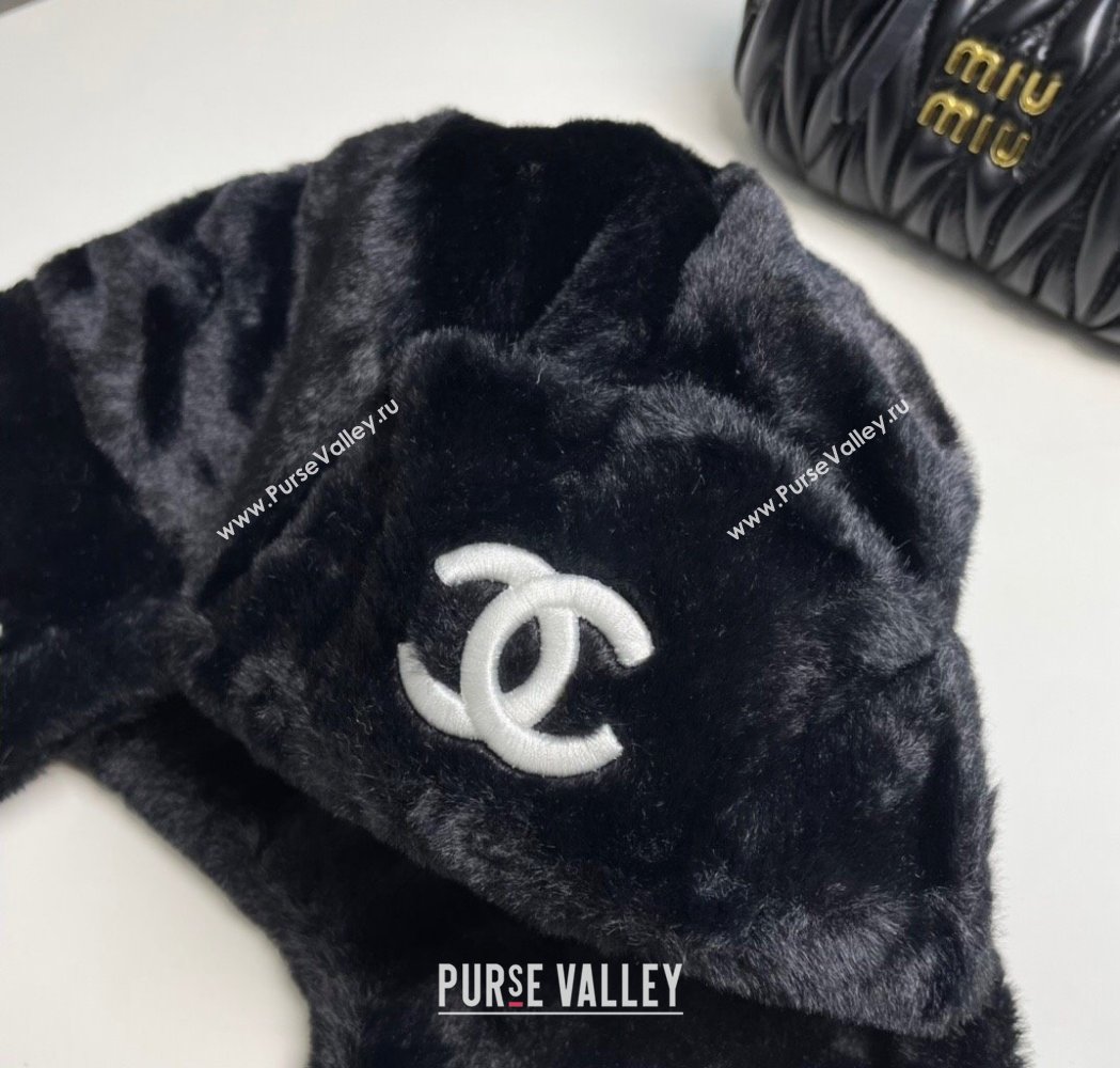 Chanel Snow Fur Chapka Hat Black 2025 0114 (MAO-250114097)