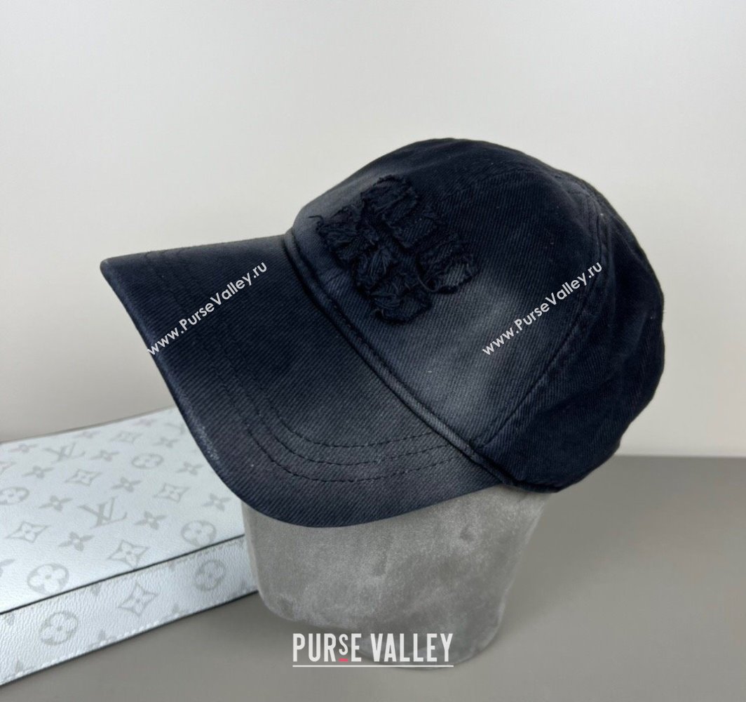 Miu Miu Washed Denim Baseball Hat Black 2025 0317 (SHI-250317096)
