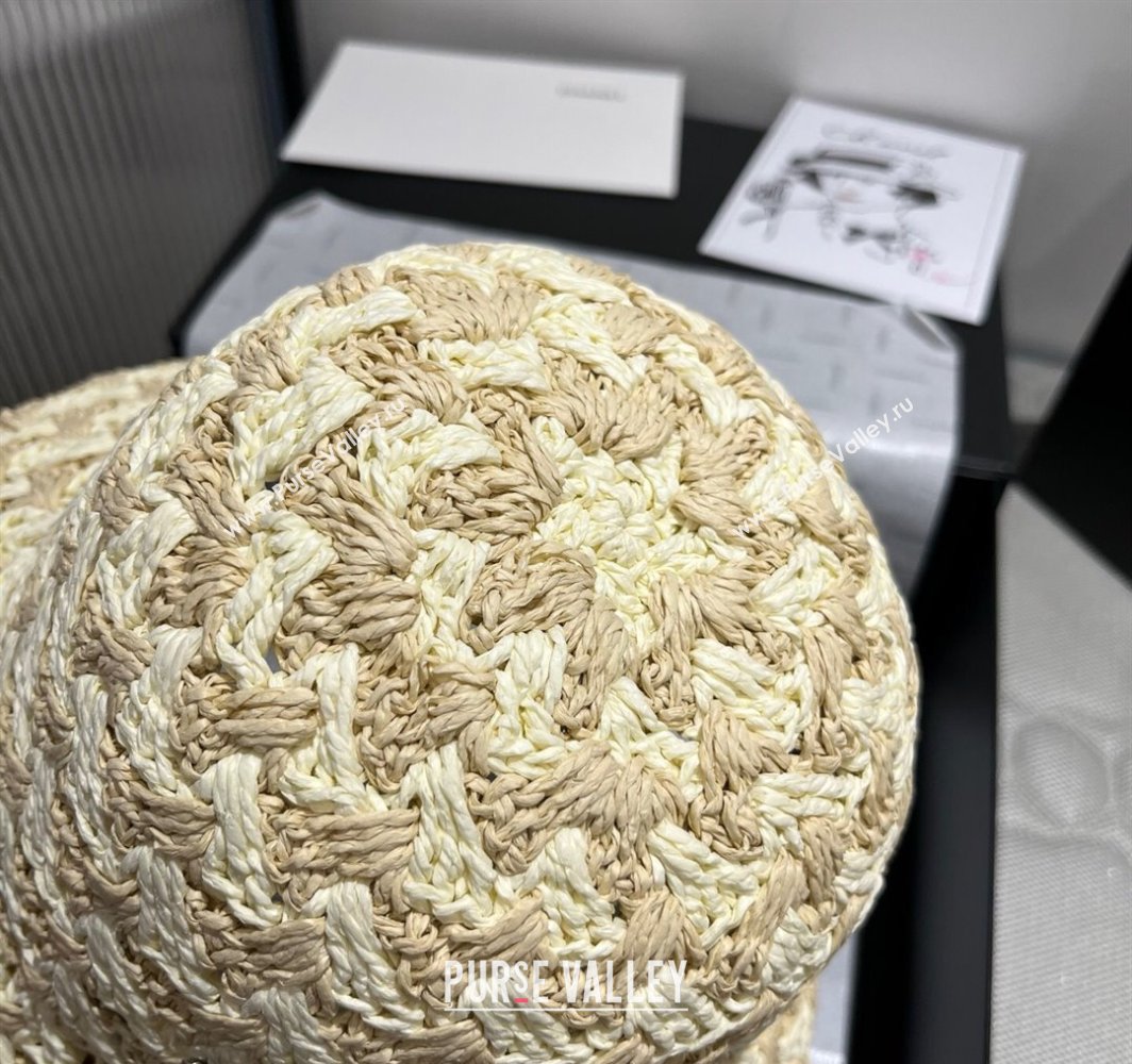 Prada Triangle Straw Bucket Hat Beige/Khaki 2025 (XMN-250318081)