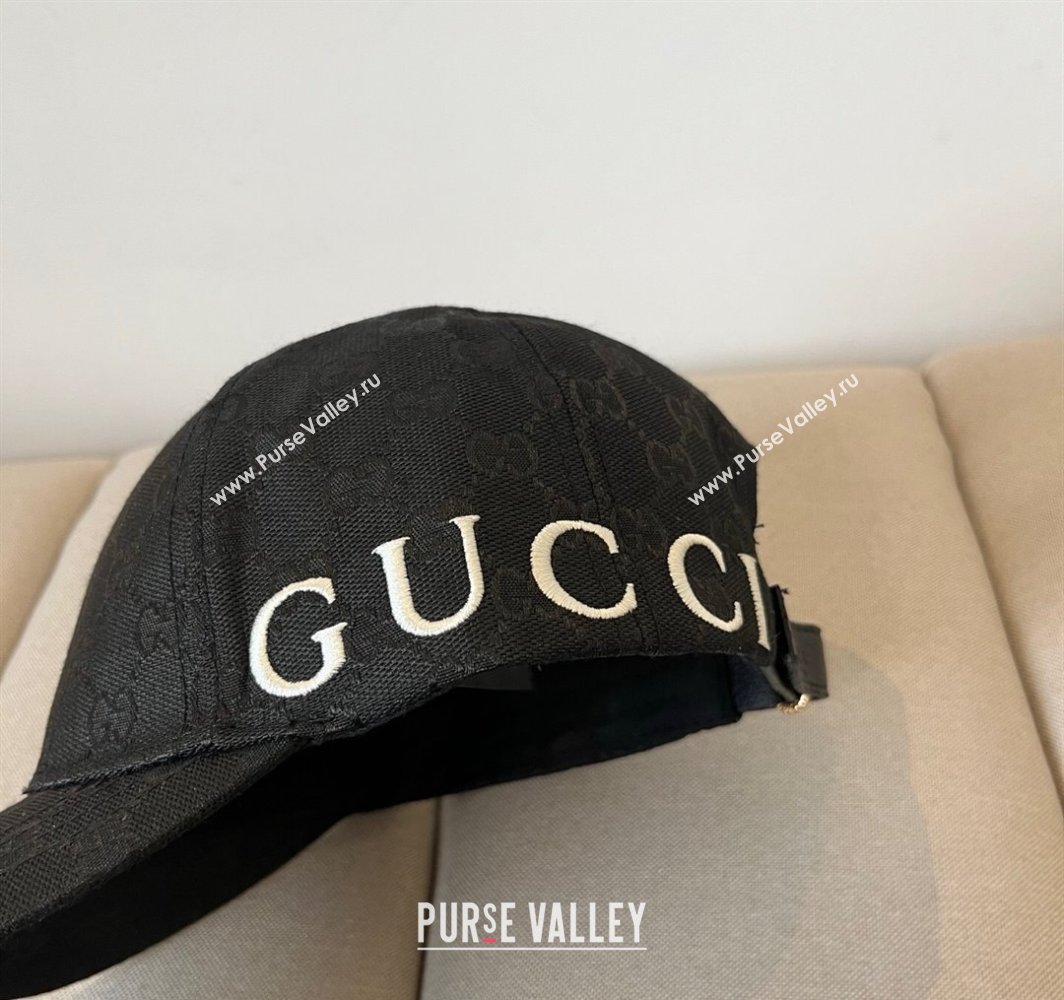 Gucci GG Canvas Baseball Hat with Back Logo Black 2025 0317 (XMN-250317094)