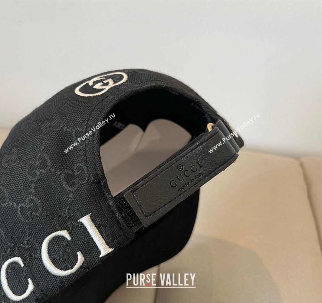 Gucci GG Canvas Baseball Hat with Back Logo Black 2025 0317 (XMN-250317094)