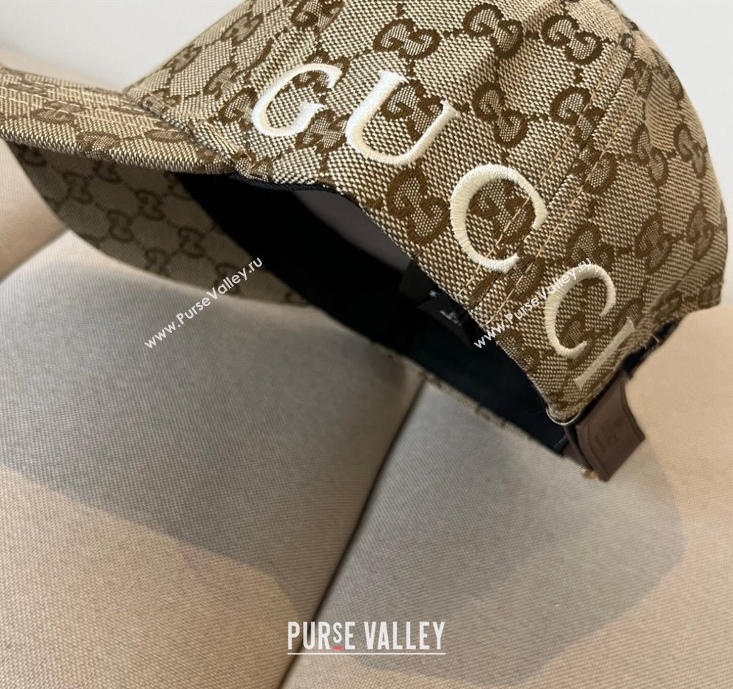 Gucci GG Canvas Baseball Hat with Back Logo Beige 2025 0317 (XMN-250317095)
