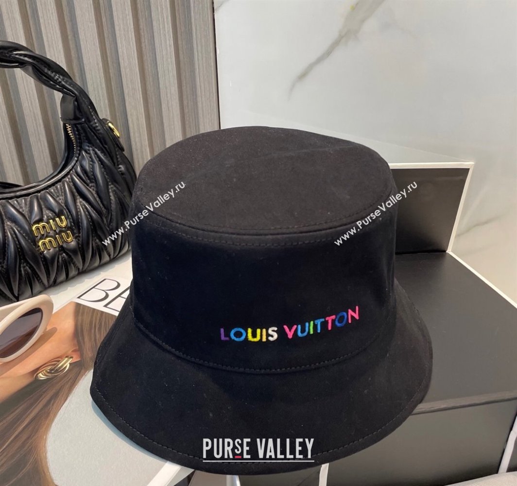 Louis Vuitton LV x TM Canvas Reversible Bucket Hat Black 2025 (SHI-250317123)