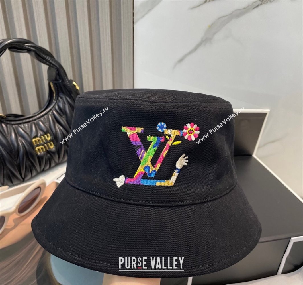 Louis Vuitton LV x TM Canvas Reversible Bucket Hat Black 2025 (SHI-250317123)