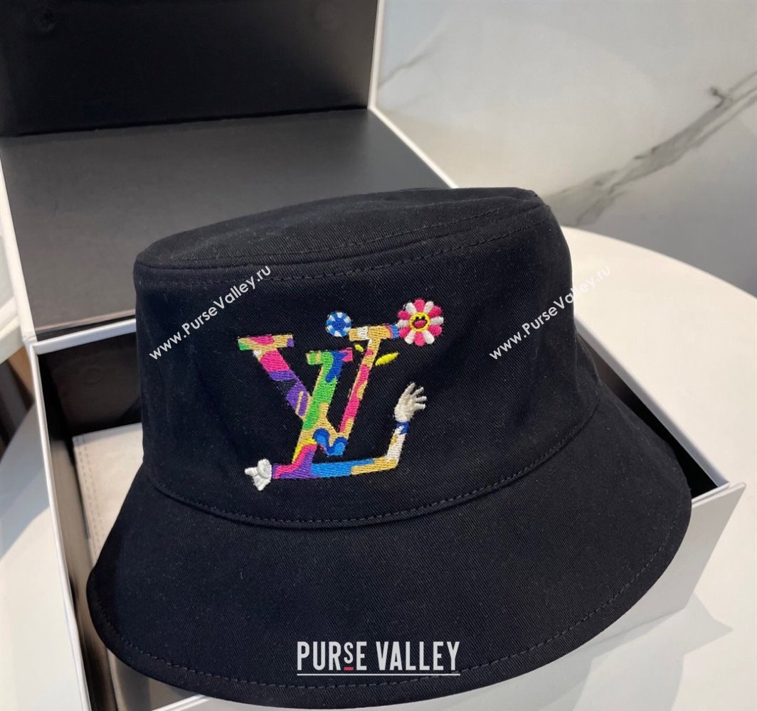 Louis Vuitton LV x TM Canvas Reversible Bucket Hat Black 2025 (SHI-250317123)