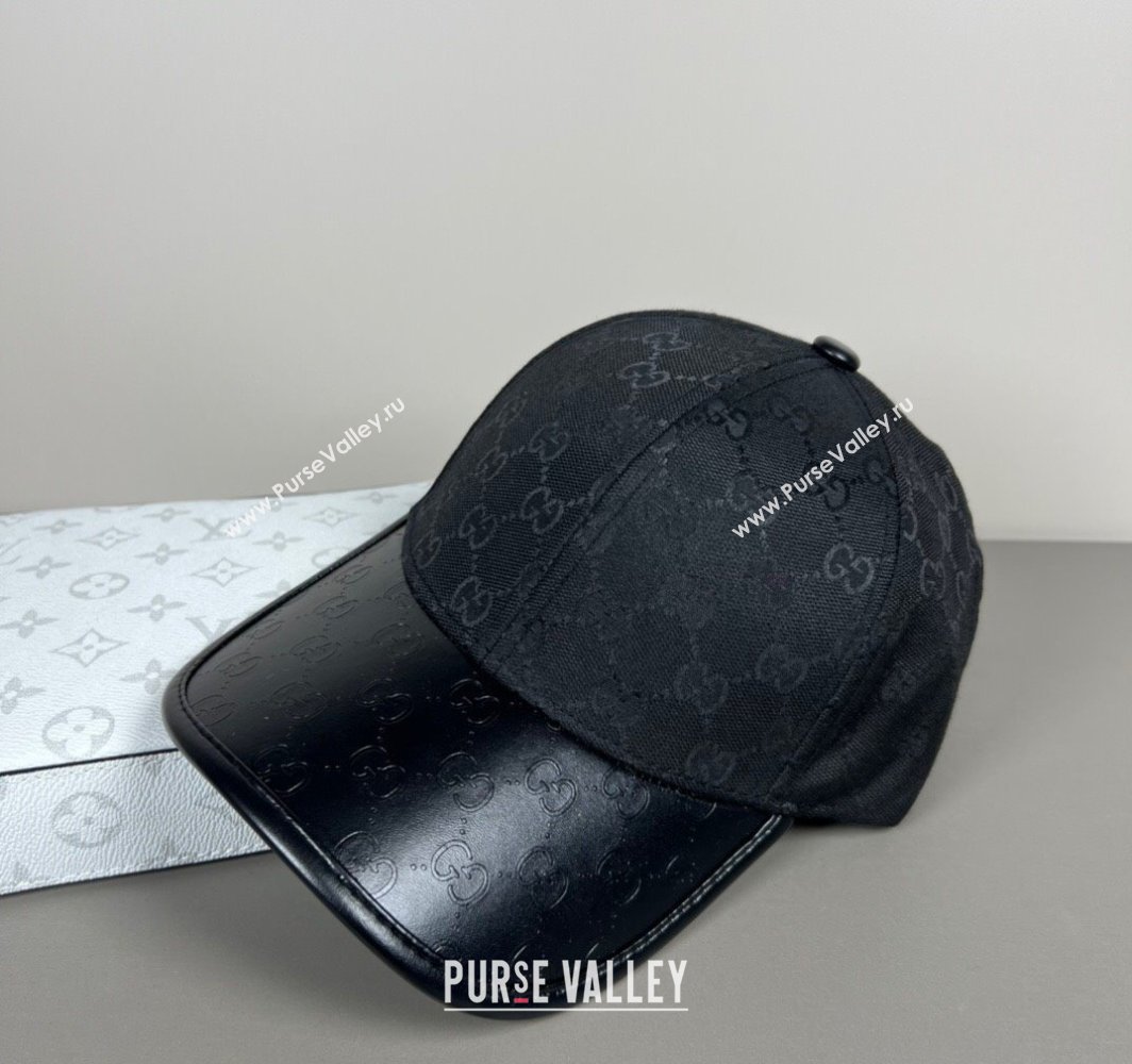 Gucci GG Canvas Baseball Hat Black 2025 031701 (SHI-250317078)