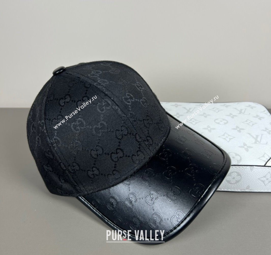 Gucci GG Canvas Baseball Hat Black 2025 031701 (SHI-250317078)
