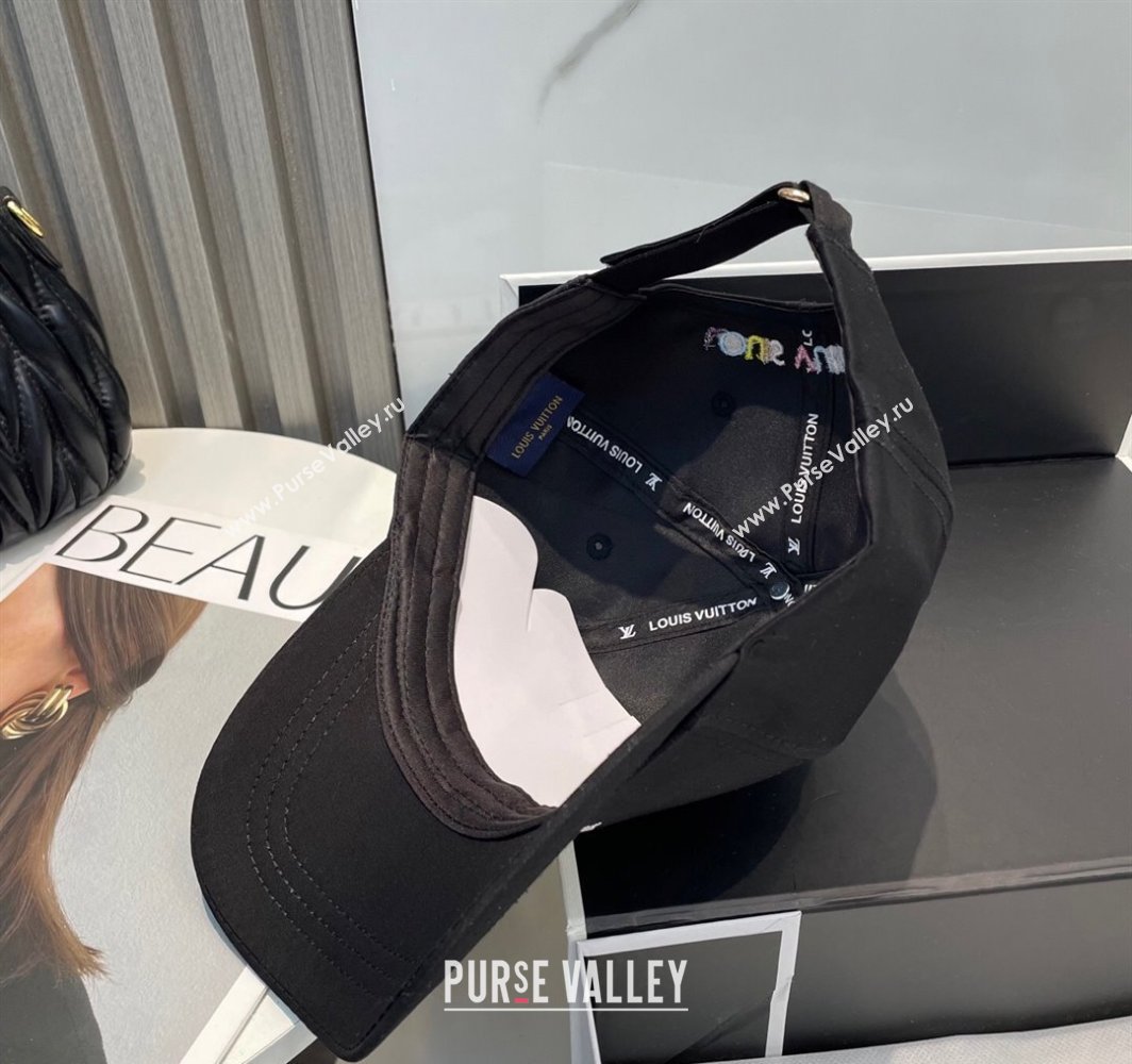 Louis Vuitton LV x TM Canvas Baseball Hat Black 2025 (SHI-250317120)