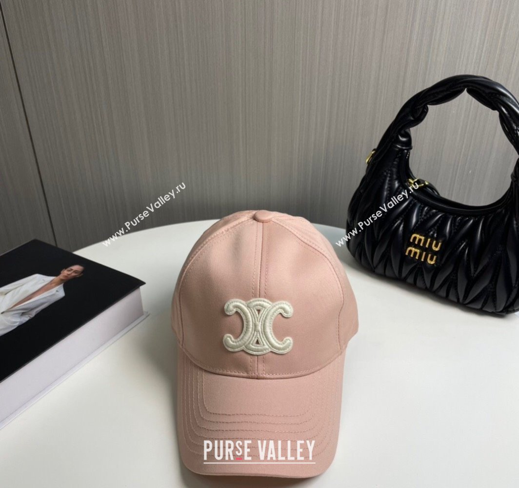 Celine Baseball Hat with Logo Light Pink 2025 0318 (SHI-250318007)