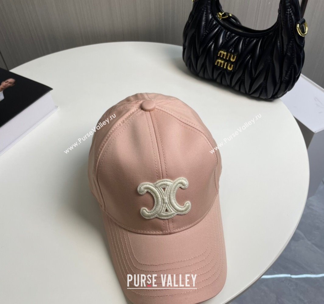 Celine Baseball Hat with Logo Light Pink 2025 0318 (SHI-250318007)