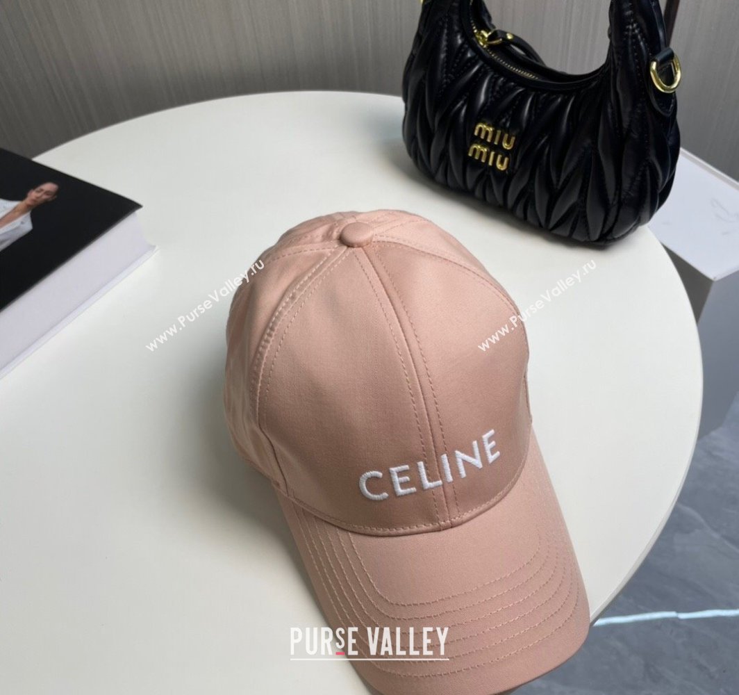 Celine Canvas Baseball Hat with CELINE Light Pink 2025 0318 (SHI-250318020)