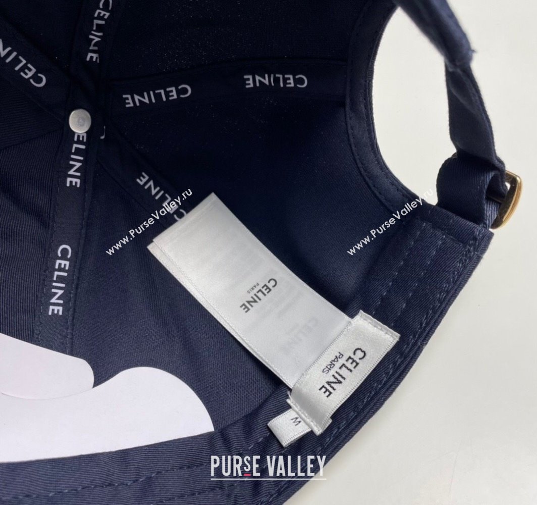 Celine Baseball Hat with One-Tone Logo Dark Blue 2025 (SHI-250318014)