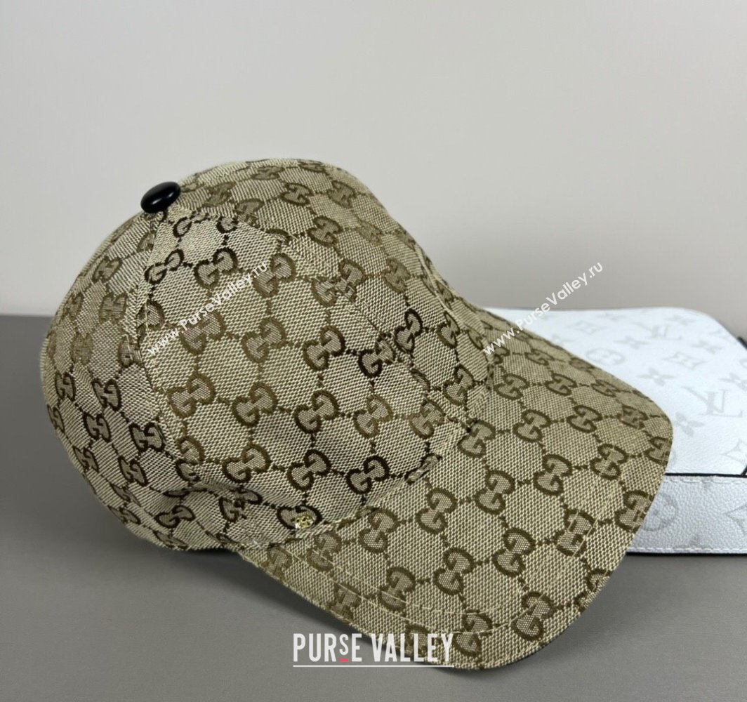Gucci GG Embroidered Canvas Baseball Hat Beige/Brown 2025 0317 (SHI-250317090)