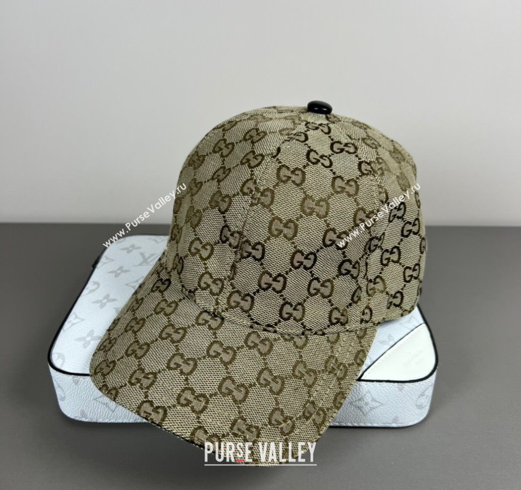 Gucci GG Embroidered Canvas Baseball Hat Beige/Brown 2025 0317 (SHI-250317090)