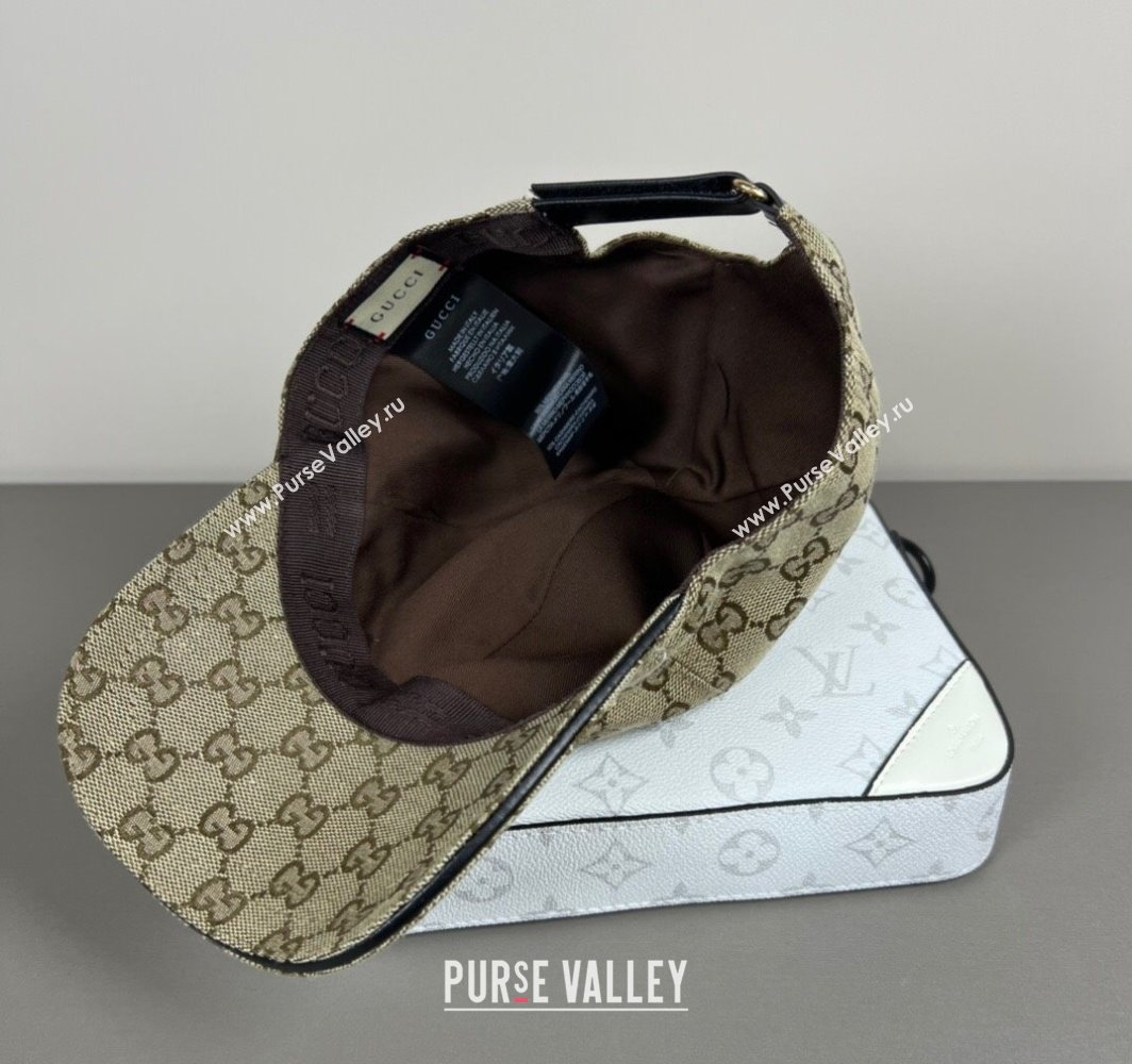 Gucci GG Embroidered Canvas Baseball Hat Beige/Brown 2025 0317 (SHI-250317090)