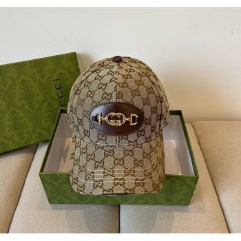 Gucci GG Canvas Baseball Hat with Horsebit Beige 2025 0317 (XMN-250317063)