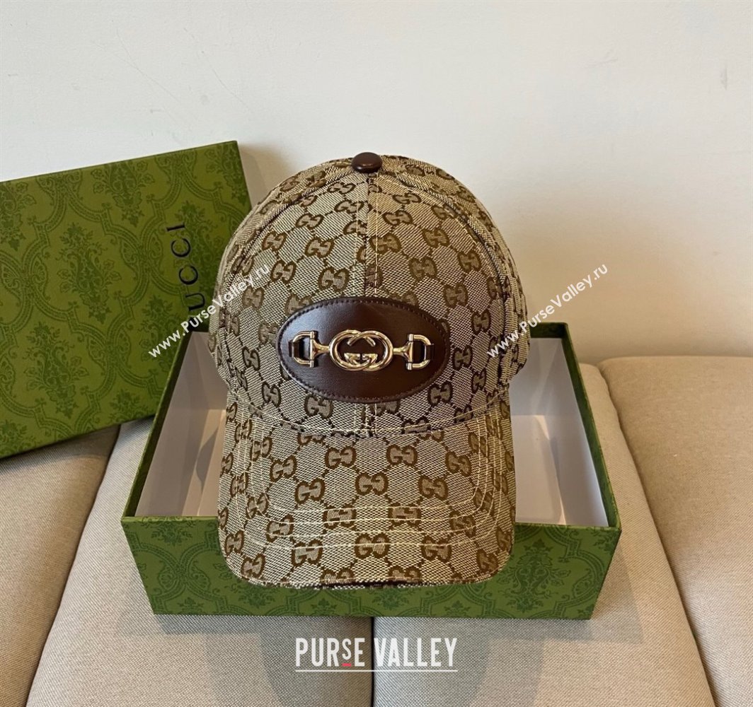 Gucci GG Canvas Baseball Hat with Horsebit Beige 2025 0317 (XMN-250317063)