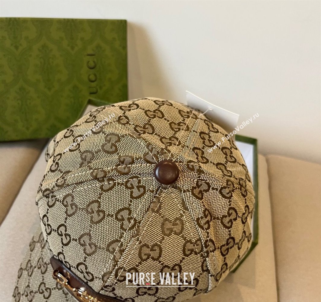 Gucci GG Canvas Baseball Hat with Horsebit Beige 2025 0317 (XMN-250317063)