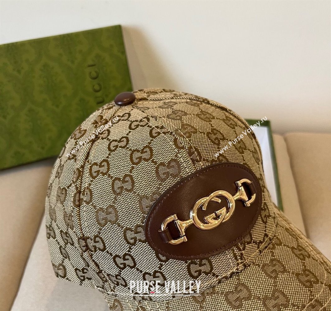 Gucci GG Canvas Baseball Hat with Horsebit Beige 2025 0317 (XMN-250317063)
