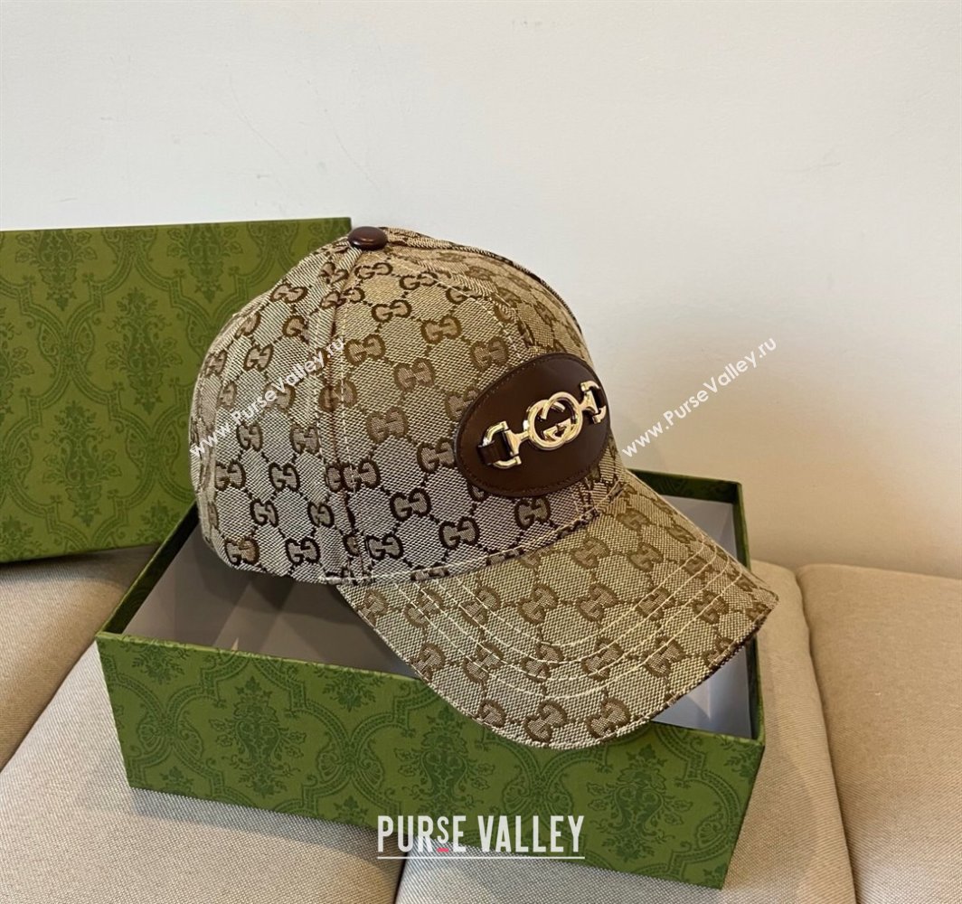 Gucci GG Canvas Baseball Hat with Horsebit Beige 2025 0317 (XMN-250317063)