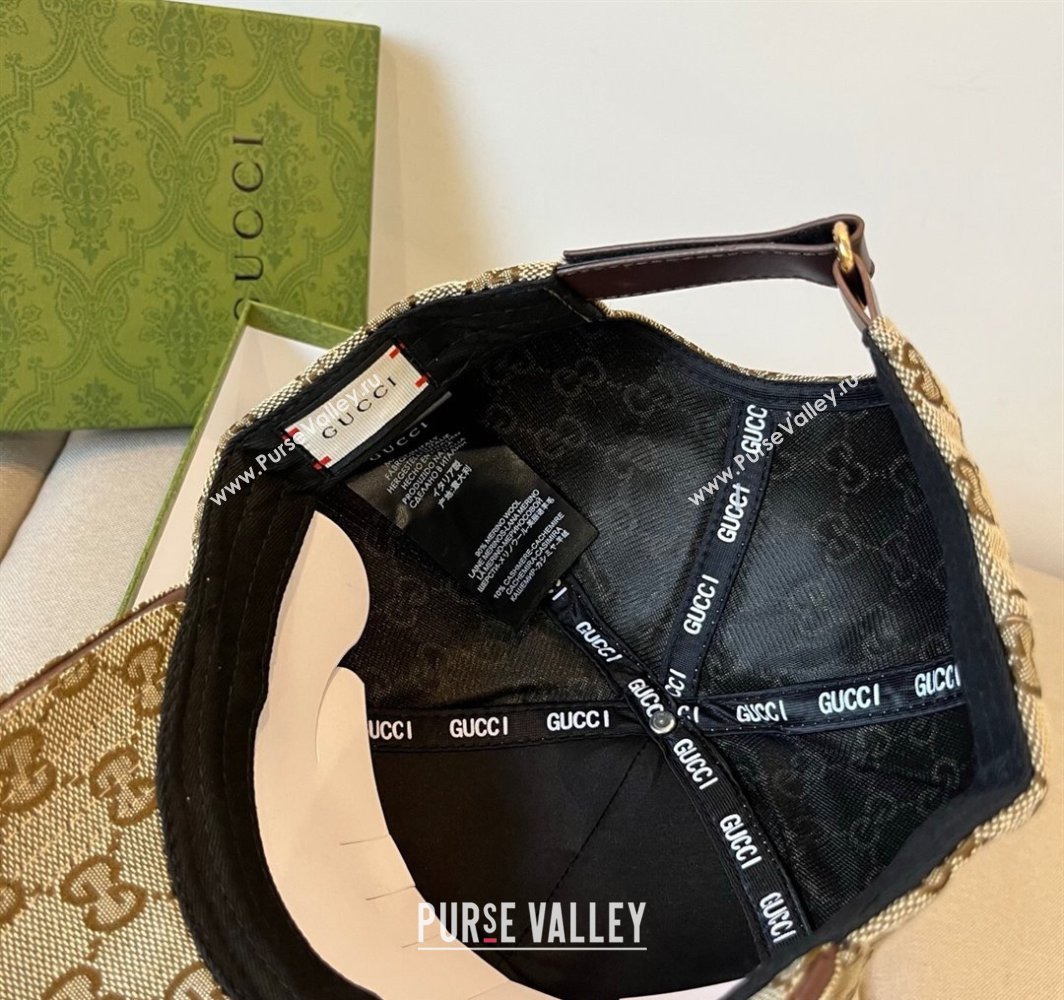 Gucci GG Canvas Baseball Hat with Horsebit Beige 2025 0317 (XMN-250317063)