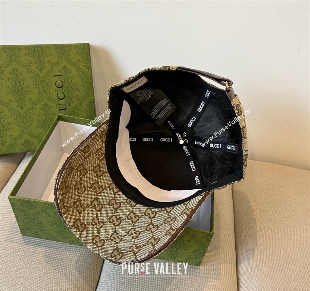 Gucci GG Canvas Baseball Hat with Horsebit Beige 2025 0317 (XMN-250317063)