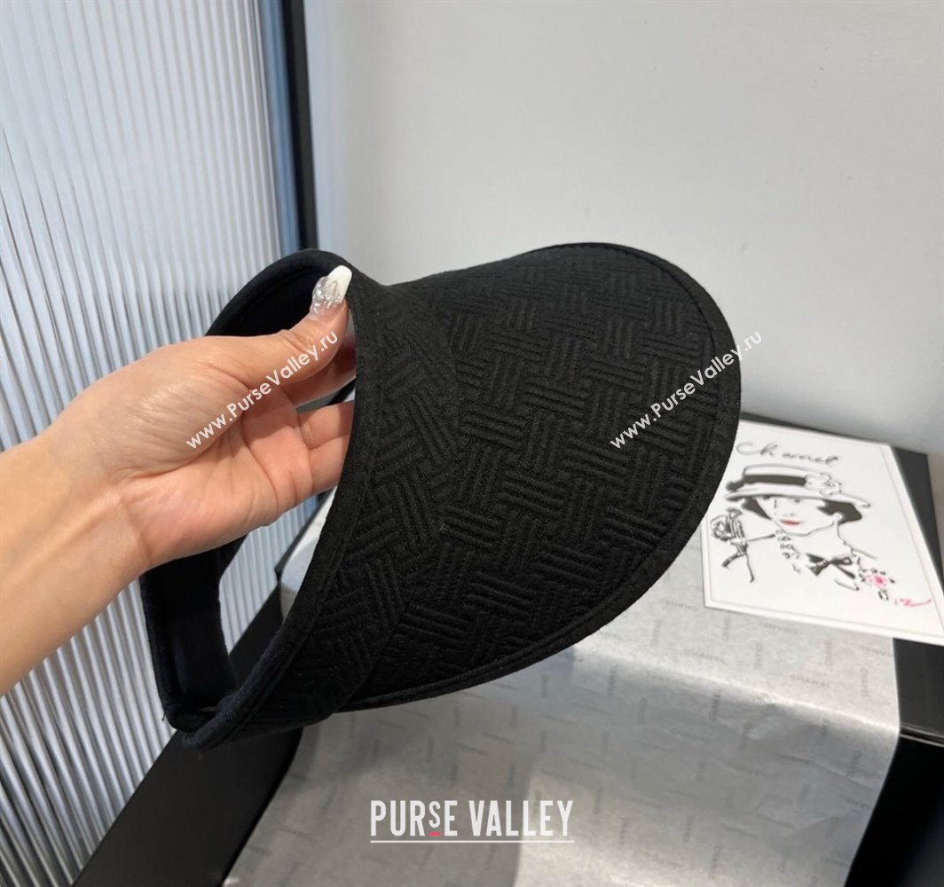 Chanel Straw Visor Hat with Maxi CC Black 2025 0318 (XMN-250318076)